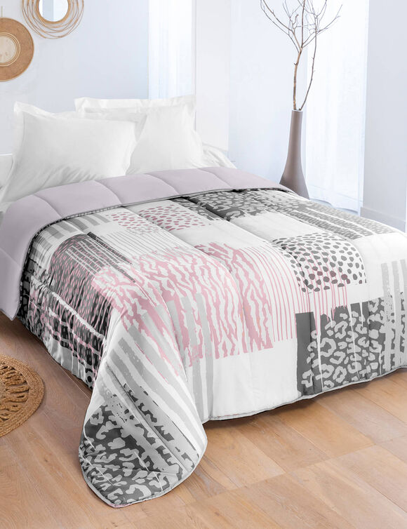 Couette microfibre imprimée Savane  400 g/m² (gris) Couette microfibre imprimée Savane  400 g/m² (gris)